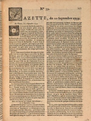 Gazette (Gazette de France) Samstag 22. September 1759