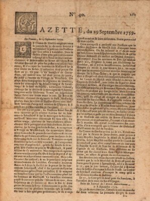 Gazette (Gazette de France) Samstag 29. September 1759