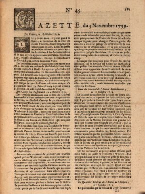 Gazette (Gazette de France) Samstag 3. November 1759