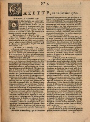 Gazette (Gazette de France) Samstag 12. Januar 1760