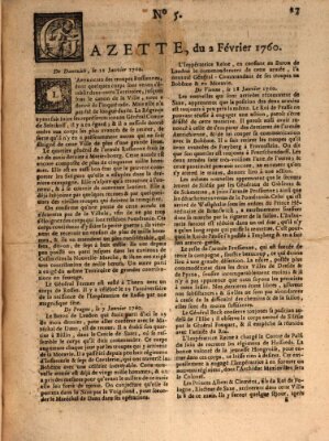 Gazette (Gazette de France) Samstag 2. Februar 1760