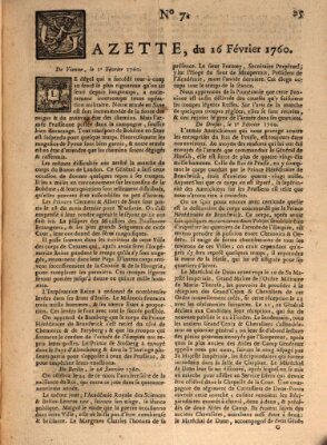 Gazette (Gazette de France) Samstag 16. Februar 1760