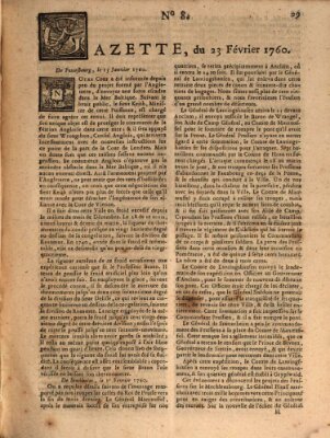 Gazette (Gazette de France) Samstag 23. Februar 1760