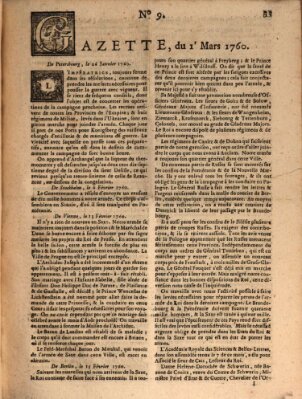 Gazette (Gazette de France) Samstag 1. März 1760