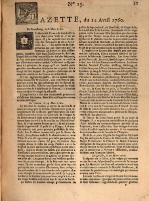 Gazette (Gazette de France) Samstag 12. April 1760