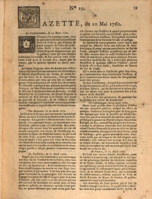 Gazette (Gazette de France) Samstag 10. Mai 1760