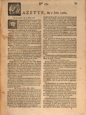 Gazette (Gazette de France) Samstag 7. Juni 1760