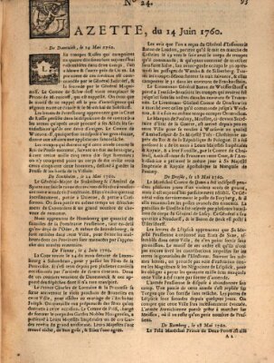 Gazette (Gazette de France) Samstag 14. Juni 1760