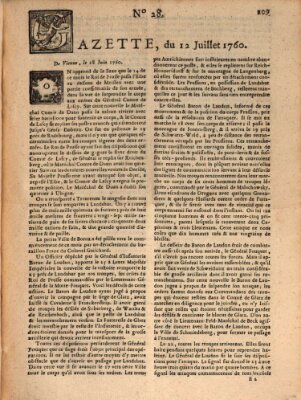 Gazette (Gazette de France) Samstag 12. Juli 1760