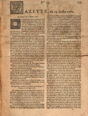 Gazette (Gazette de France) Samstag 19. Juli 1760