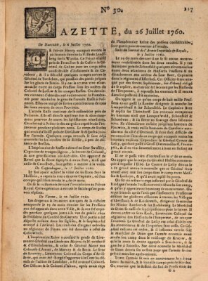 Gazette (Gazette de France) Samstag 26. Juli 1760