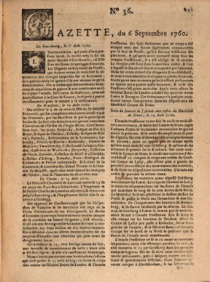 Gazette (Gazette de France) Samstag 6. September 1760