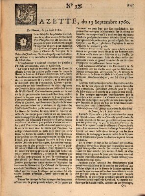 Gazette (Gazette de France) Samstag 13. September 1760