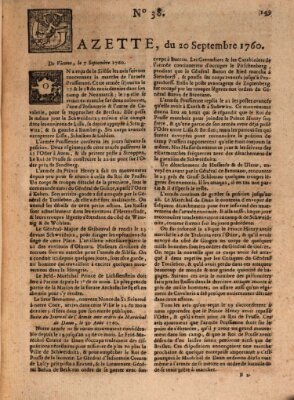 Gazette (Gazette de France) Samstag 20. September 1760