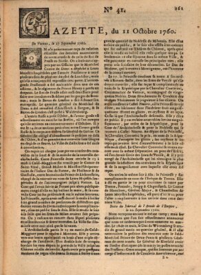 Gazette (Gazette de France) Samstag 11. Oktober 1760