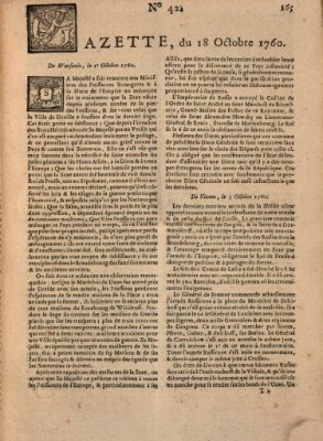 Gazette (Gazette de France) Samstag 18. Oktober 1760