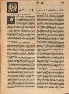 Gazette (Gazette de France) Samstag 22. November 1760