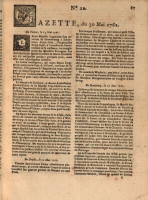 Gazette (Gazette de France) Samstag 30. Mai 1761