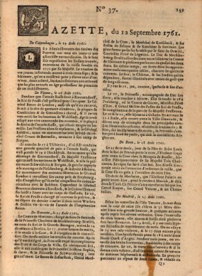 Gazette (Gazette de France) Samstag 12. September 1761