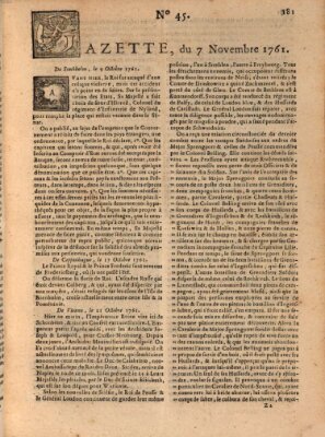 Gazette (Gazette de France) Samstag 7. November 1761