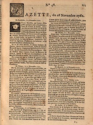 Gazette (Gazette de France) Samstag 28. November 1761