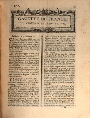 Gazette de France Freitag 21. Januar 1763