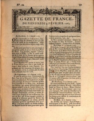 Gazette de France Freitag 4. Februar 1763