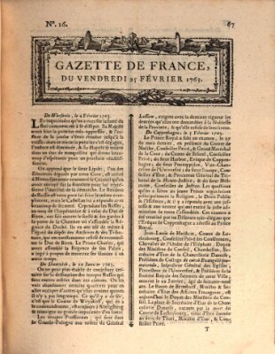 Gazette de France Freitag 25. Februar 1763