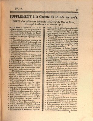 Gazette de France Montag 28. Februar 1763