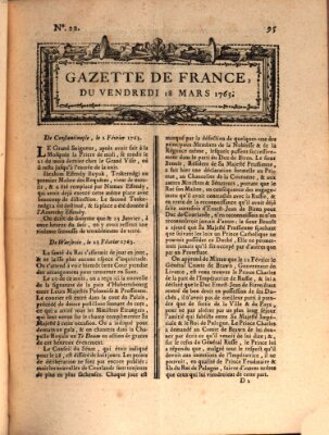 Gazette de France Freitag 18. März 1763