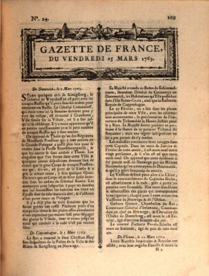 Gazette de France Freitag 25. März 1763