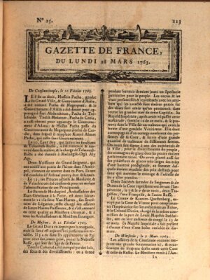 Gazette de France Montag 28. März 1763