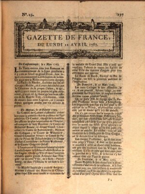 Gazette de France Montag 11. April 1763