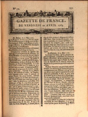 Gazette de France Freitag 22. April 1763