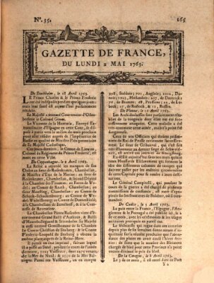 Gazette de France Montag 2. Mai 1763