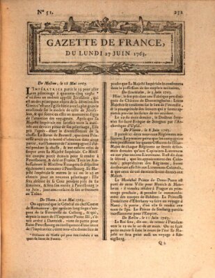 Gazette de France Montag 27. Juni 1763