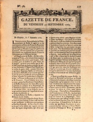 Gazette de France Freitag 30. September 1763