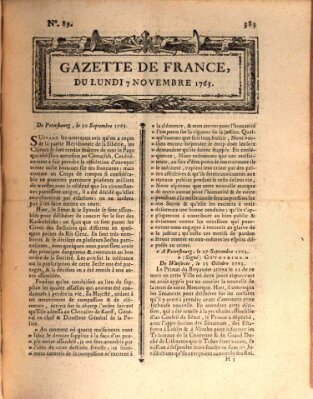 Gazette de France Montag 7. November 1763