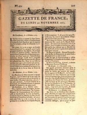 Gazette de France Montag 21. November 1763