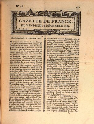 Gazette de France Freitag 9. Dezember 1763