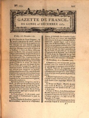 Gazette de France Montag 26. Dezember 1763