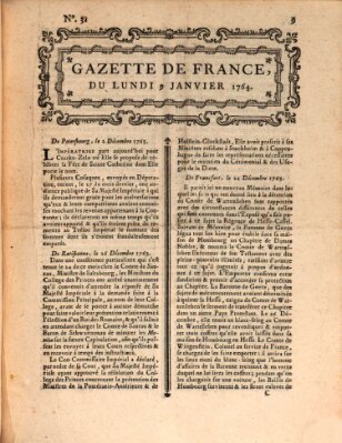 Gazette de France Montag 9. Januar 1764