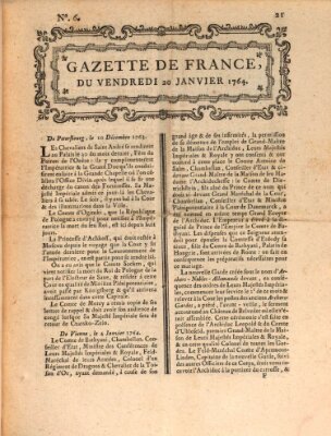 Gazette de France Freitag 20. Januar 1764