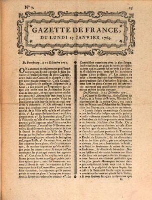 Gazette de France Montag 23. Januar 1764