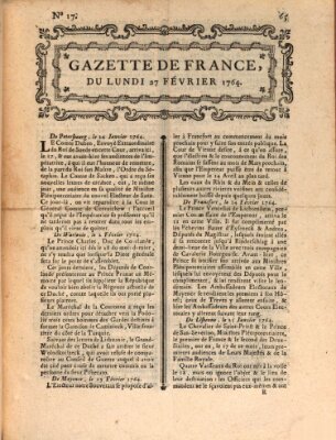 Gazette de France Montag 27. Februar 1764