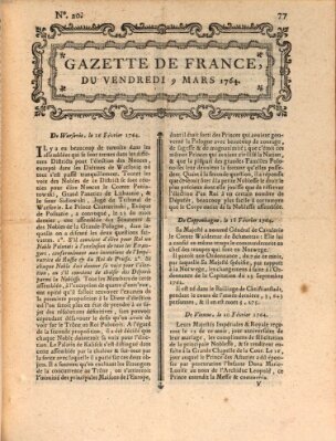 Gazette de France Freitag 9. März 1764