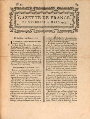 Gazette de France Freitag 16. März 1764