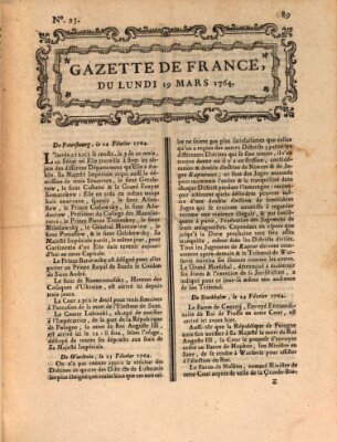 Gazette de France Montag 19. März 1764