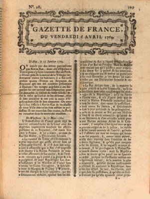 Gazette de France Freitag 6. April 1764