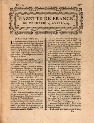 Gazette de France Freitag 13. April 1764